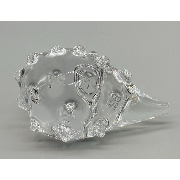 Hedgehog Clear Glass Crystal Paperweight Figurine 4 inch - Picture 3 of 7